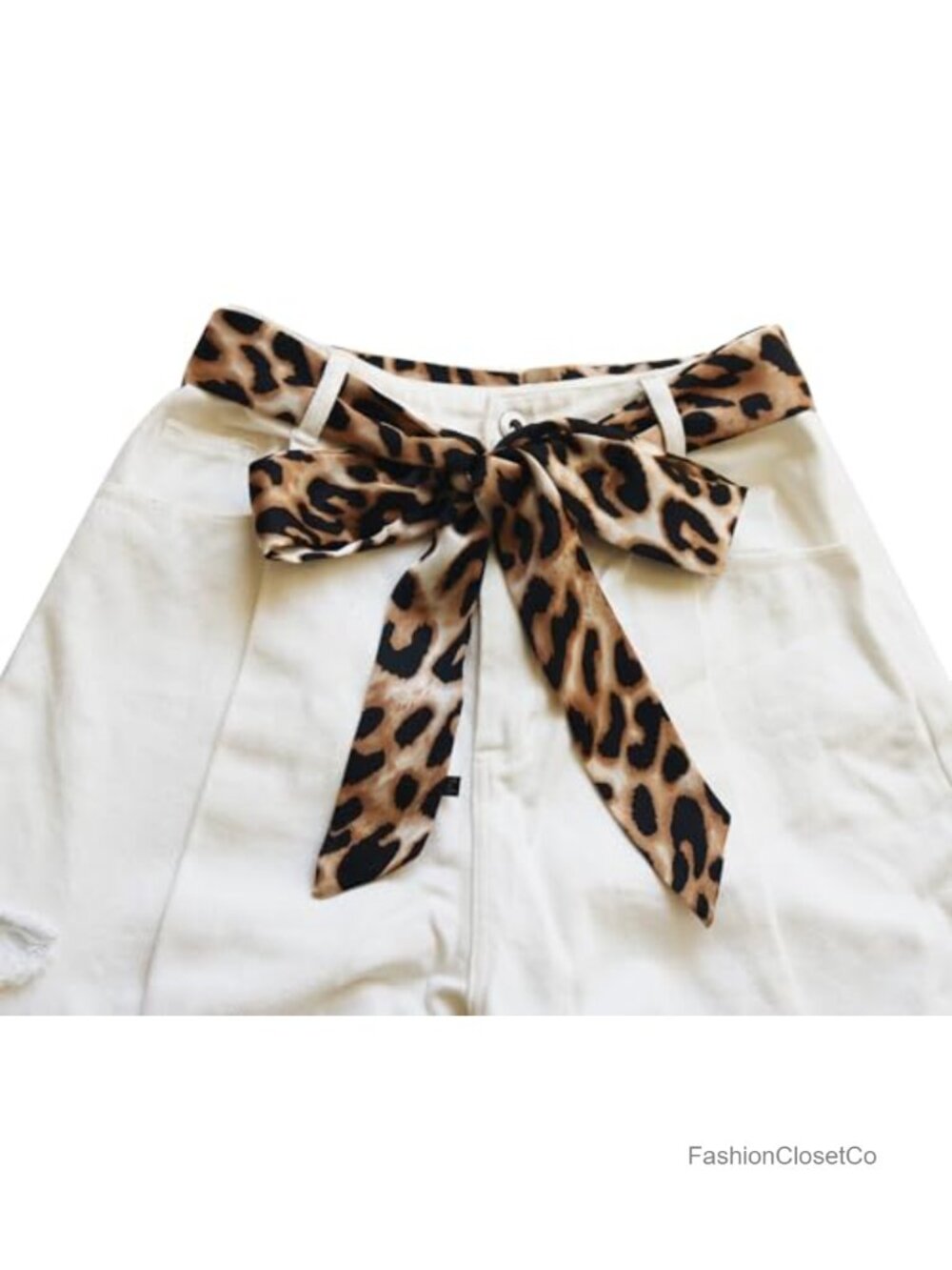 Chiffon Scarf Belt 75 inch Leopard Print Dress Sash Skinny Scarf Women Accessory